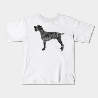 German wirehaired pointer dog black and white Kids T-Shirt